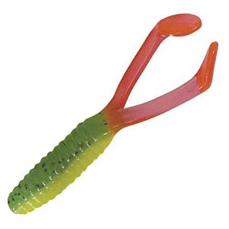 Kalins Triple Threat Crappie Scrub, Twintail, 1 34 Firetiger, 10PK TSC10-808